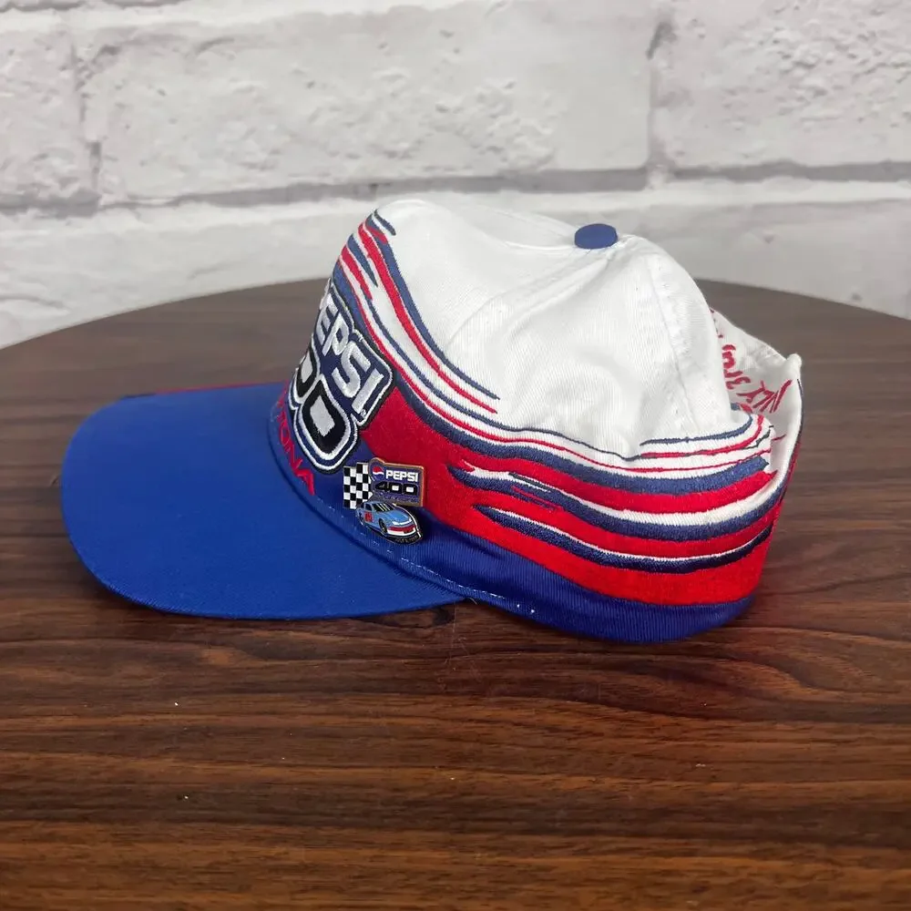 Chase Authentics Mens OS Vintage Y2K Streetwear 1999 Pepsi 400 Hat With Pin